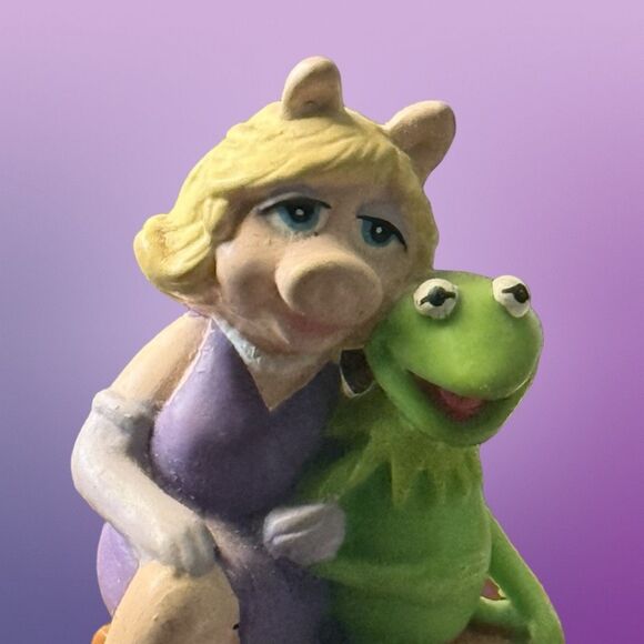 Applause THE MUPPETS 2.5" Kermit The Frog & Miss Piggy Cake Topper PVC Figurine - Picture 8 of 8